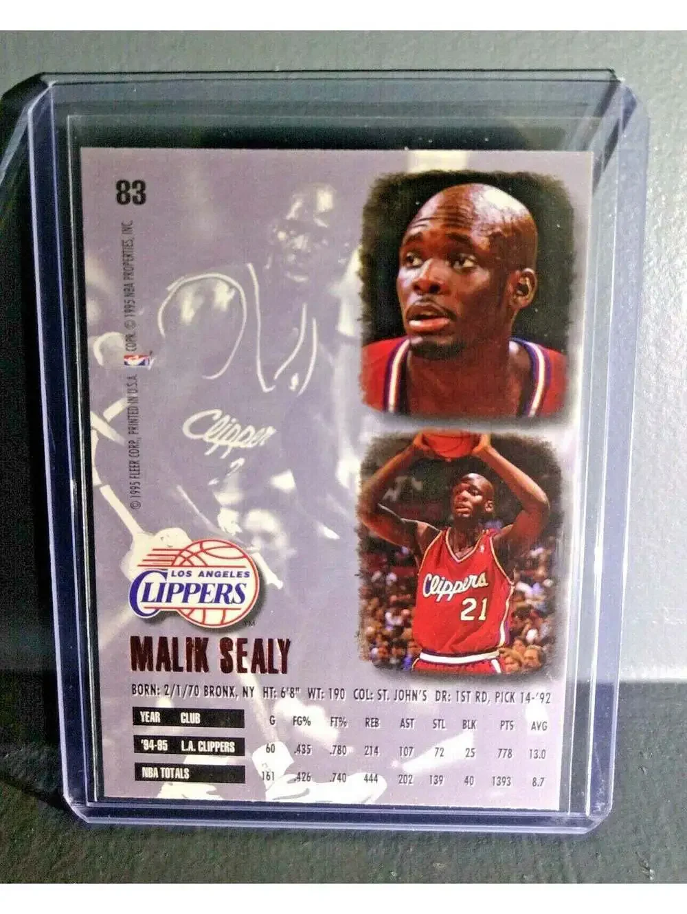1995-96 Malik Sealy Fleer Ultra #83 Basketball Card